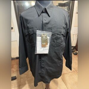 New 5.11 Tactical Shirt  Men's XL Black Long Sleeve Zipper Flex-Tac